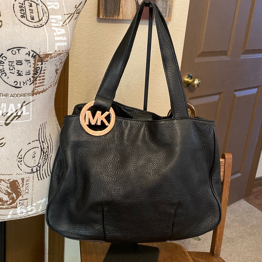 MICHAEL Michael Kors Fulton East West Shoulder Bag/Tote Pebbled Leather EUC